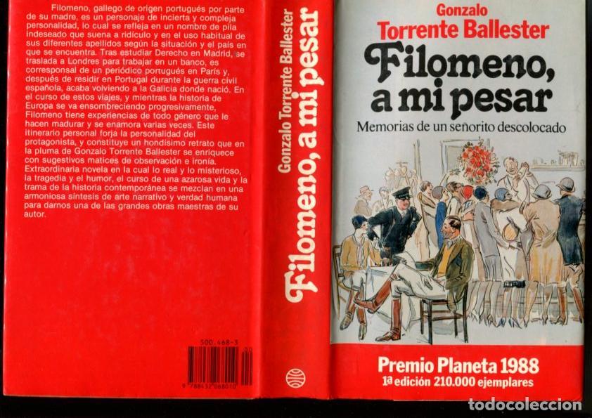 Libros: Filomeno a mi pesar (primera edicion noviembre 1988) - Gonzalo Torrente Ballester