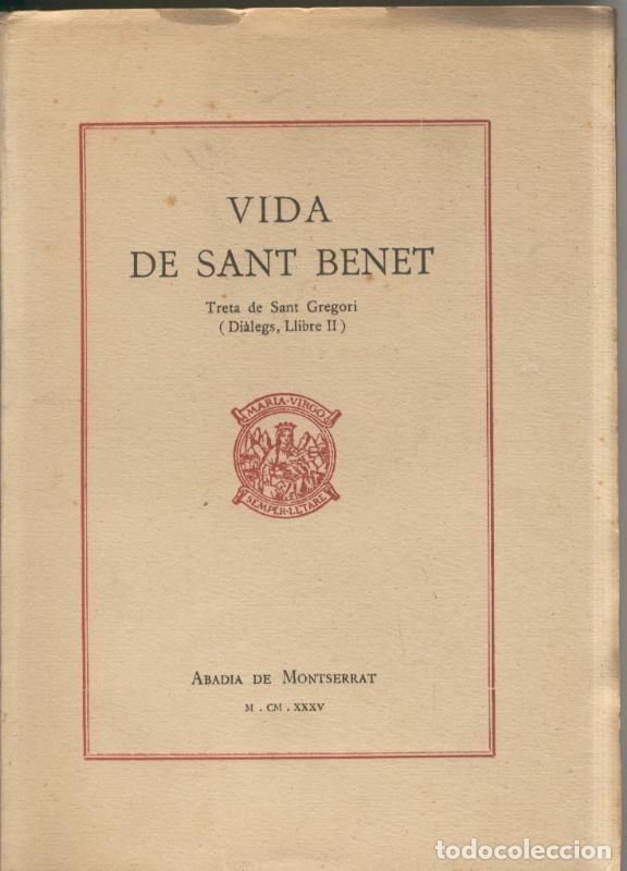 Libros: Vida de Sant Benet - Varios - Foto 1
