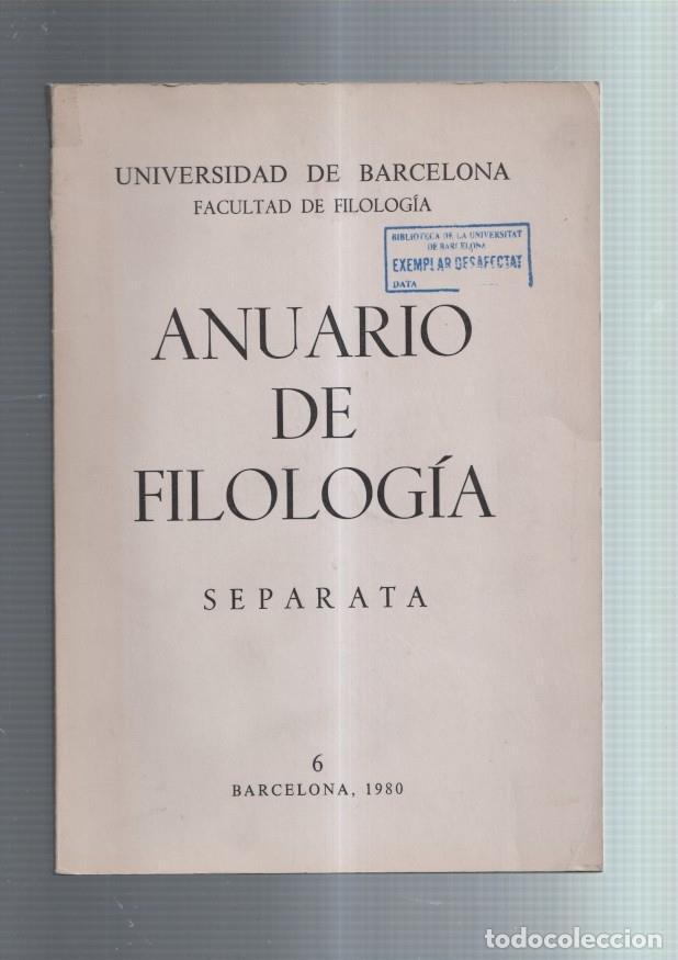 Libri di seconda mano: Anuario de Filologia - Varios