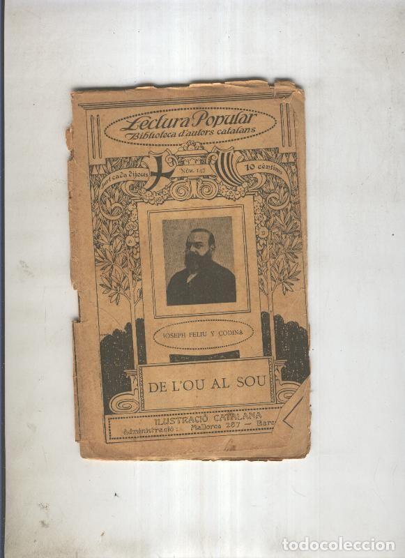 Libros: De L,ou al sou - Joseph Feliu y Codina - Foto 1
