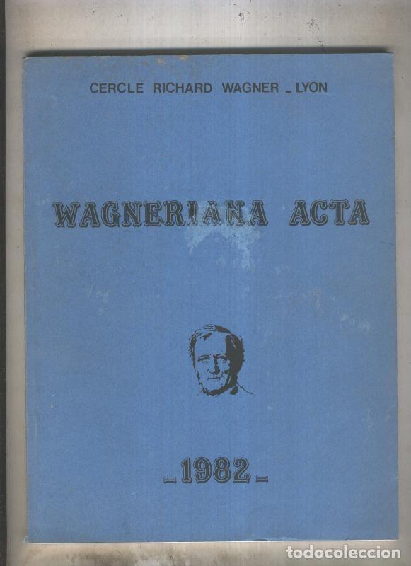 Libros: Wagneriana acta 1982 - Varios - Foto 1