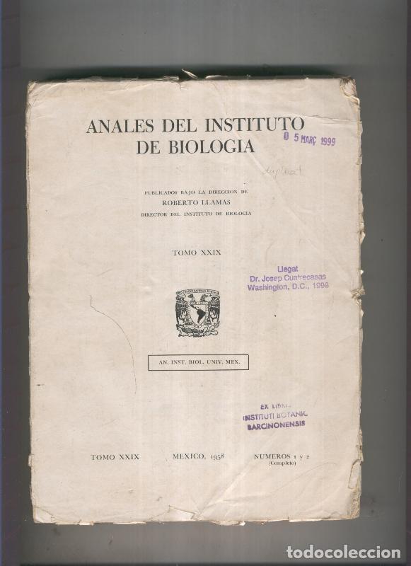 Libri di seconda mano: Anales del Instituto de Biologia tomo XXIX - Varios