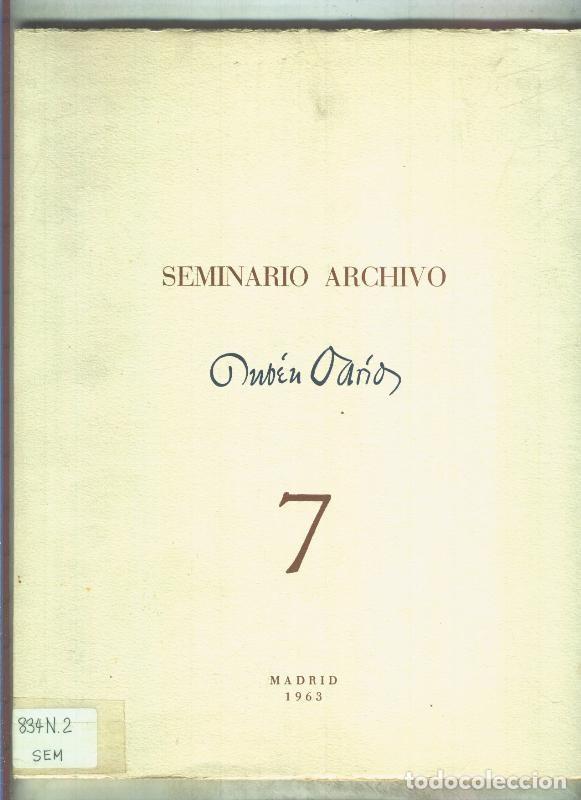 B&uuml;cher: Seminario Archivo numero 07: Ruben Dario - varios