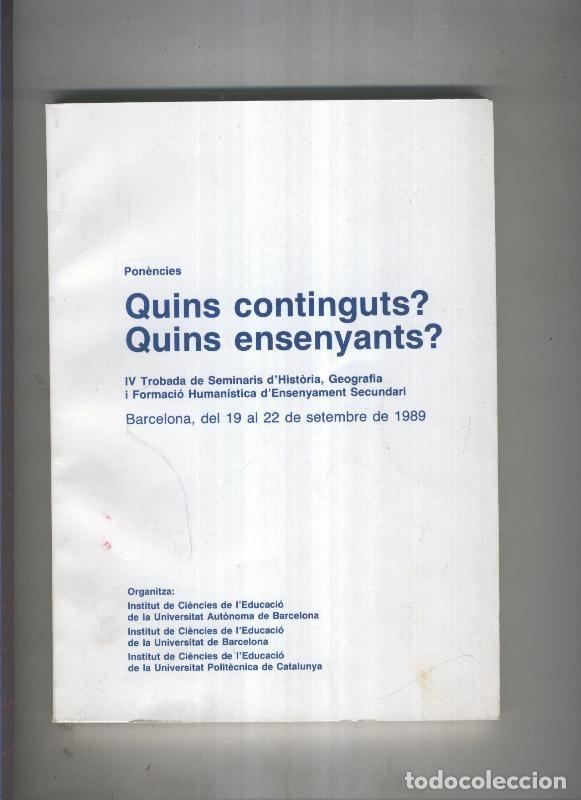 B&uuml;cher: Ponencies: Quins continguts. Quins ensenyants - Varios