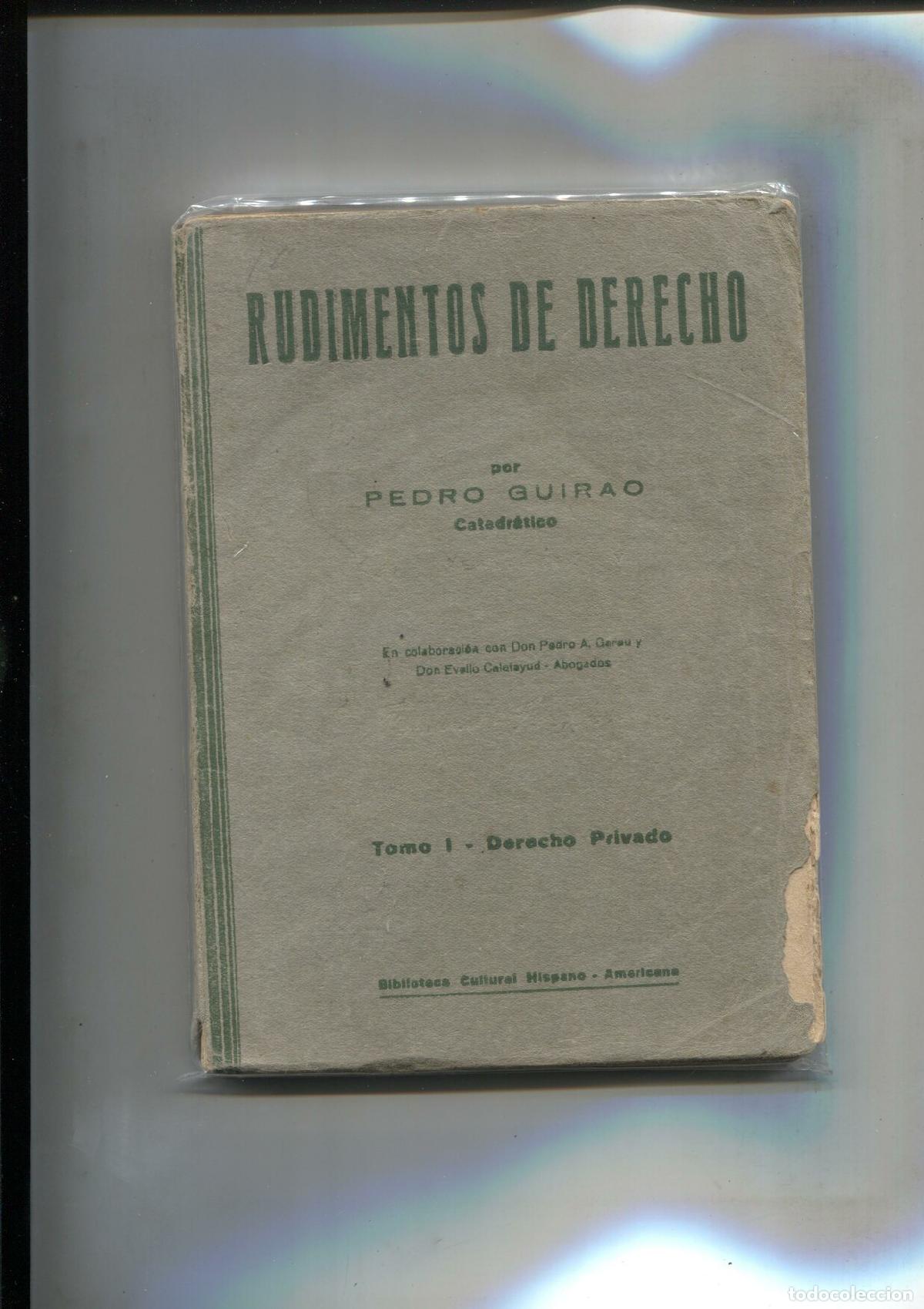 Livros em segunda m&atilde;o: Rudimentos de derecho - Pedro Guirao