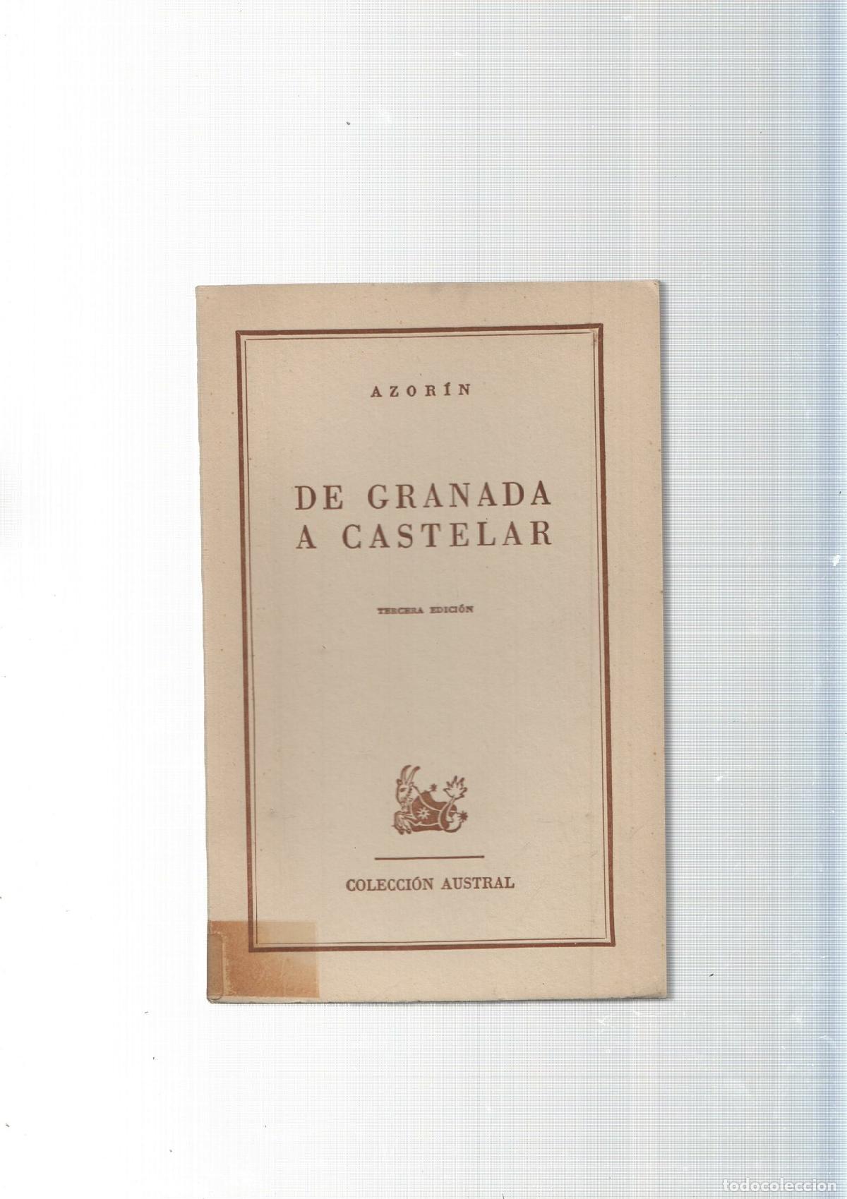 Libros: Coleccion Austral: De Granada a Castelar - Azorin - Foto 2