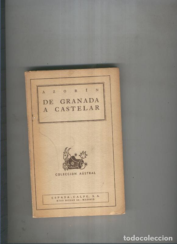 Libros: De Granada a Castelar - Azorin - Foto 1