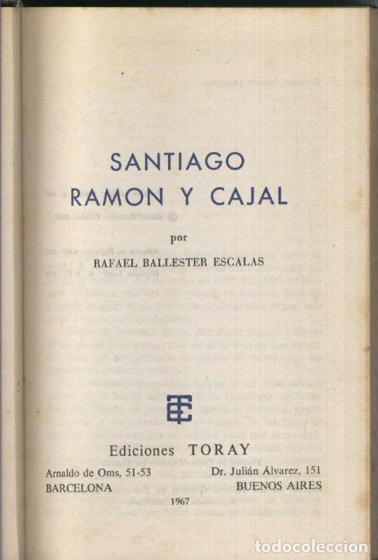 Libros: Santiago Ramon y Cajal - Rafael Ballester Escalas - Foto 1