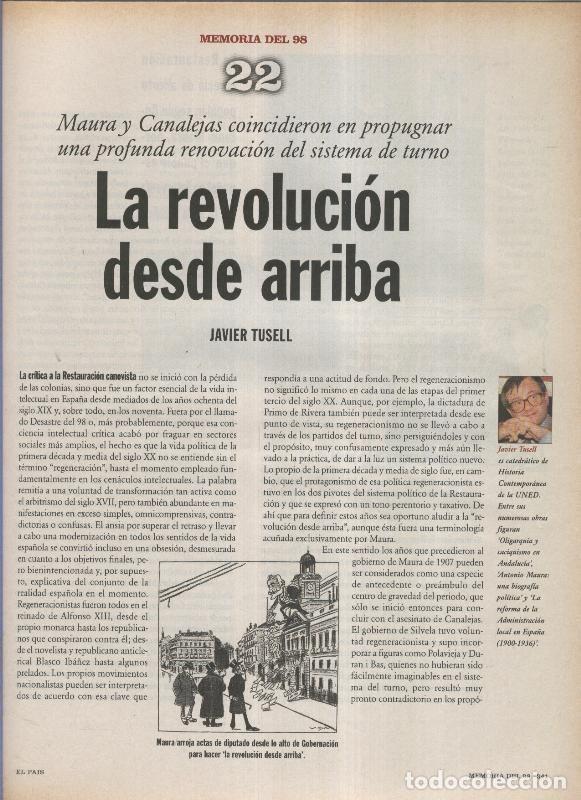 Libri di seconda mano: Memoria del 98 fasciculo 22: La revolucion desde arriba por Javier Tusell - Varios