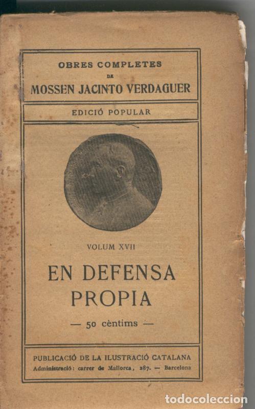 Libros: En defensa propia. - Jacinto Verdaguer - Foto 1