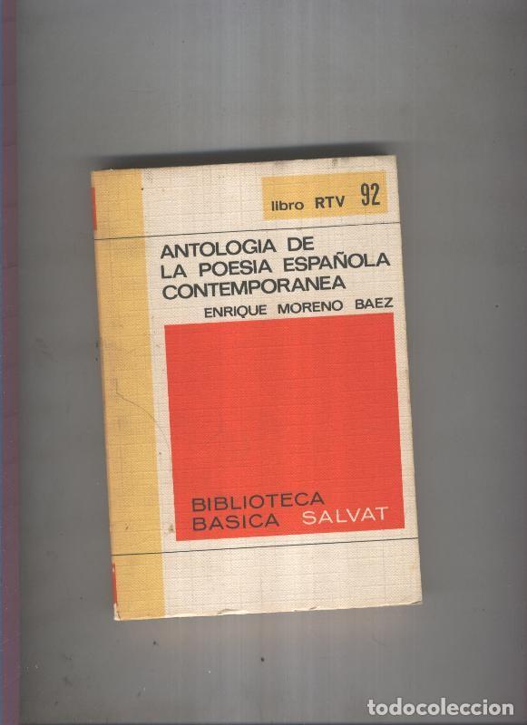Libri di seconda mano: Biblioteca Basica Salvat libro RTV numero 092:Antologia de la poesia espa&ntilde;ola contemporanea(numerado