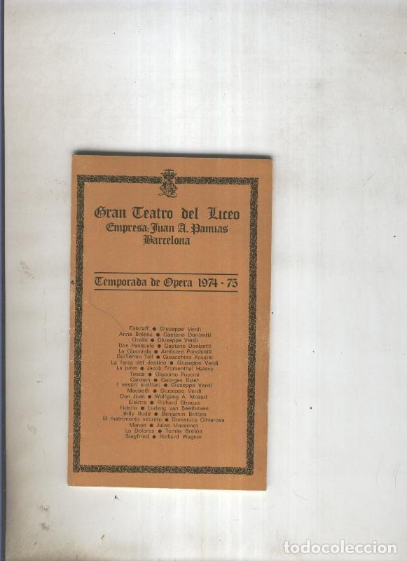 B&uuml;cher: Gran teatro del Liceo Temporada 1974-75 - Varios