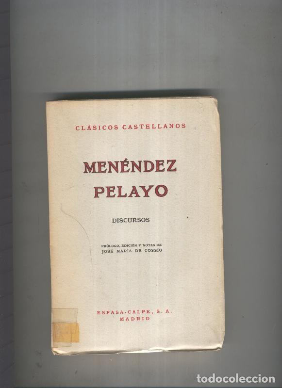 B&uuml;cher: Discursos de Menendez Pelayo - Menendez Pelayo