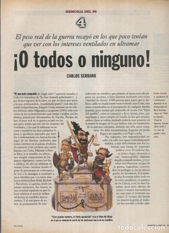 Libri di seconda mano: Memoria del 98 fasciculo 04: O todos o ninguno por Carlos Serrano - Varios