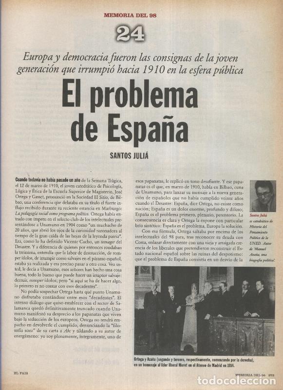 Libri di seconda mano: Memoria del 98 fasciculo 24: El problema de Espa&ntilde;a por Santos Julia - Varios