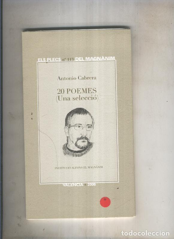 Libros: 20 poemes ( Una seleccio ) - Antonio Cabrera - Foto 1