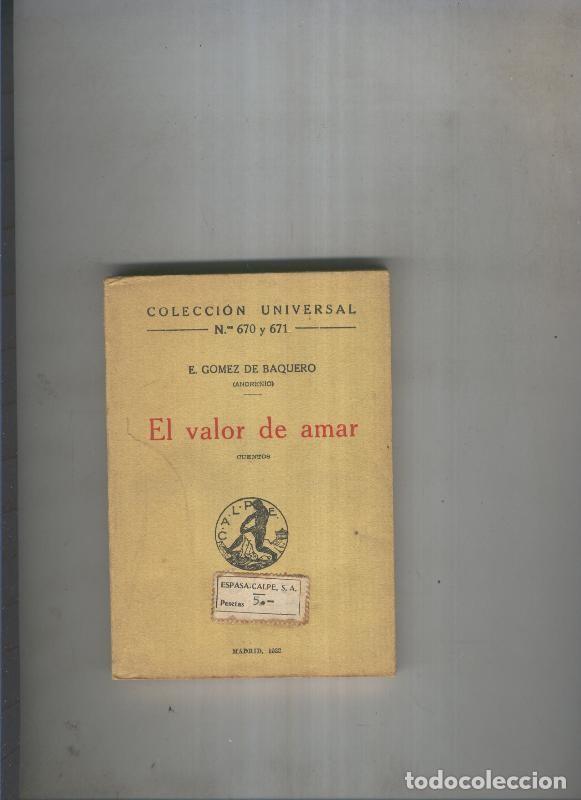 Libros: El valor de amar - E. Gomez de Baquero - Foto 1