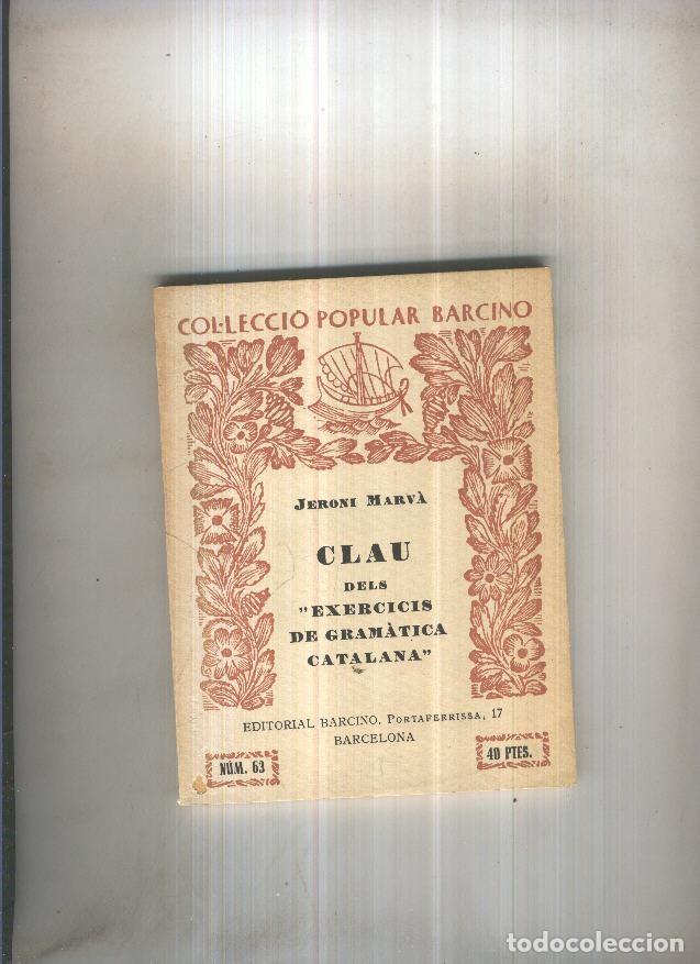 Libros: Clau dels exercicis de gramatica Catalana - Jeroni Marva - Foto 1