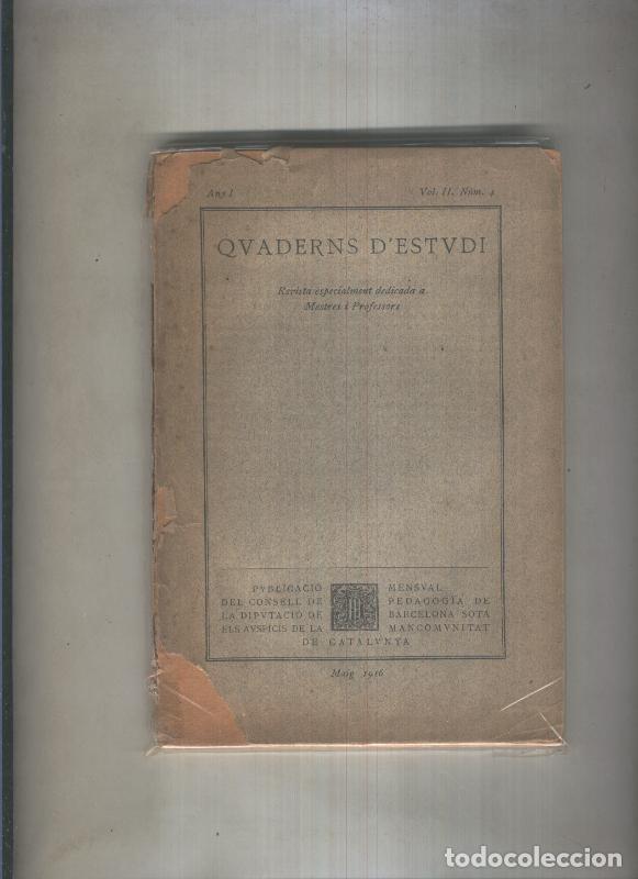 Libros: Quaderns d,estudi vol II numero 4 (aviejada) - Varios