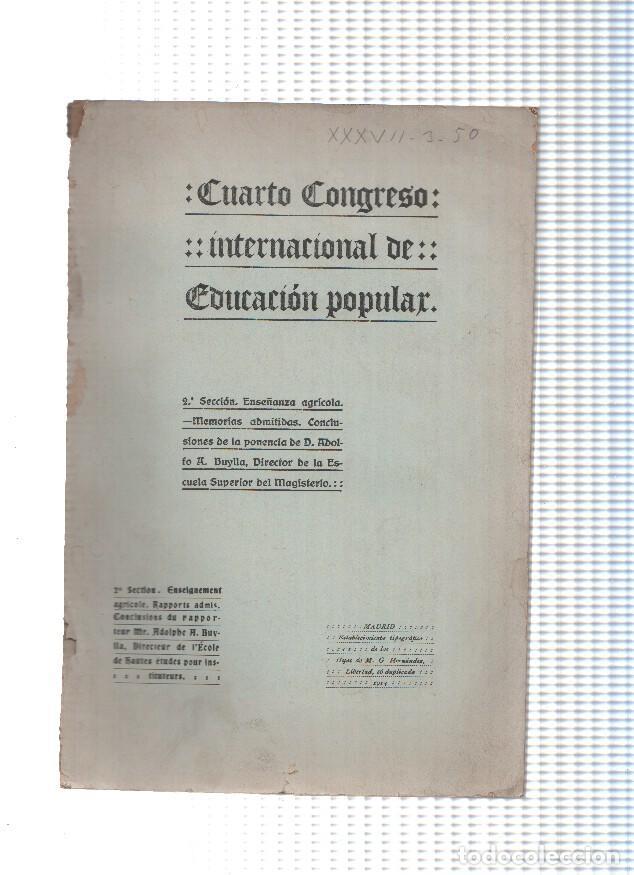 Libri di seconda mano: Cuarto Congreso internacional de Educacion popular - Varios