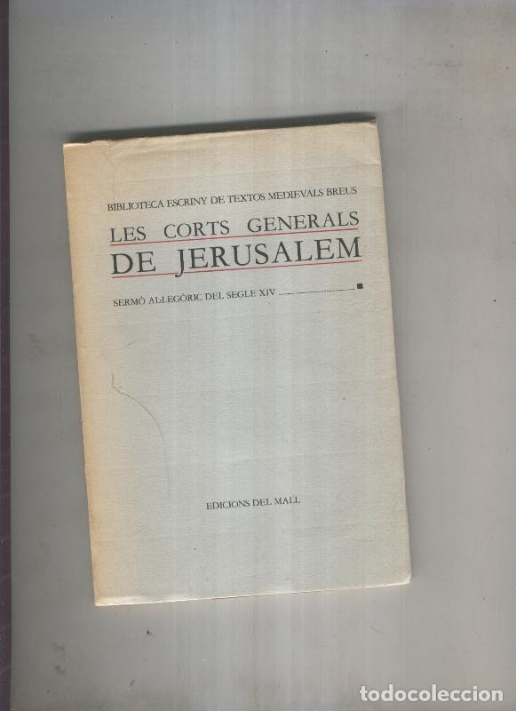 Libros: Les Corts Generals de Jerusalem - Varios - Foto 1