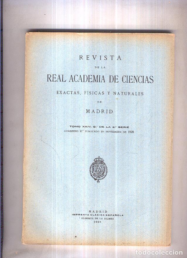 books: Revista de la Real Academia de Ciencias, tomo XXIV, cuaderno 1, 9&ordm; de la 2&ordf; serie - VARIOS
