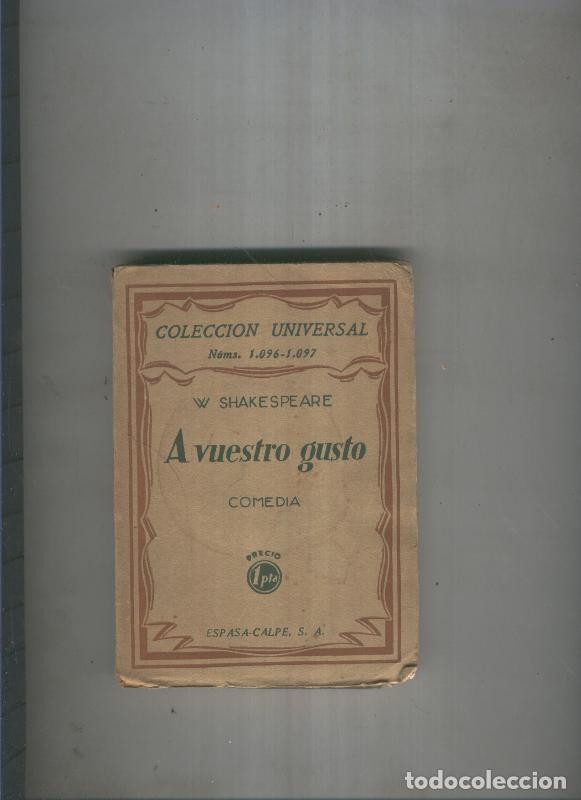 Libros: Universal numero 1096/97: A vuestro gusto - W. Shakespeare - Foto 1