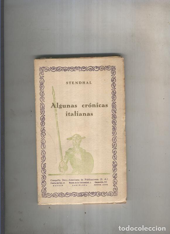 books: Algunas cronicas italianas - Stendhal