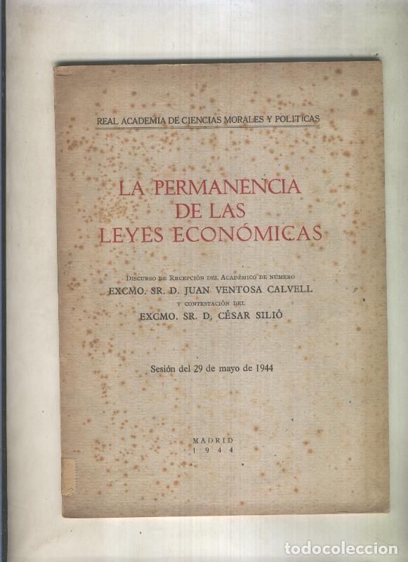 Libros: La permanencia de las leyes economicas - Varios - Foto 1