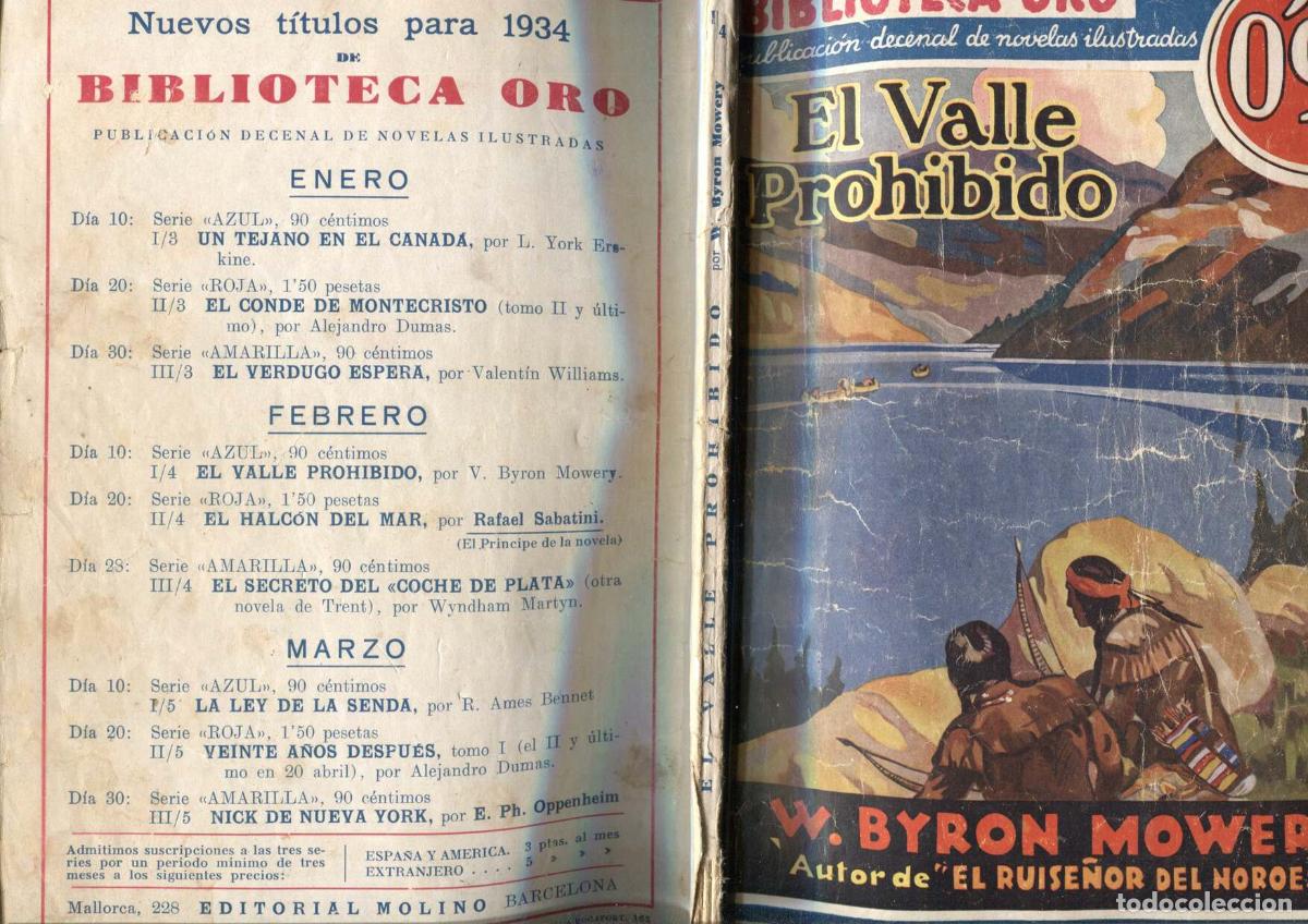 Libros: Biblioteca oro azul de 0,90 cts numero I/4: El valle prohibido - W.Byron Mowery