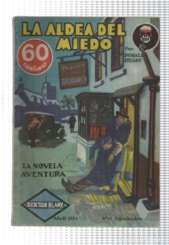 Livros em segunda m&atilde;o: La Novela Aventura: num 051 a&ntilde;o II, 1934 - La aldea del miedo. Sexton Blake - Donald Stuart