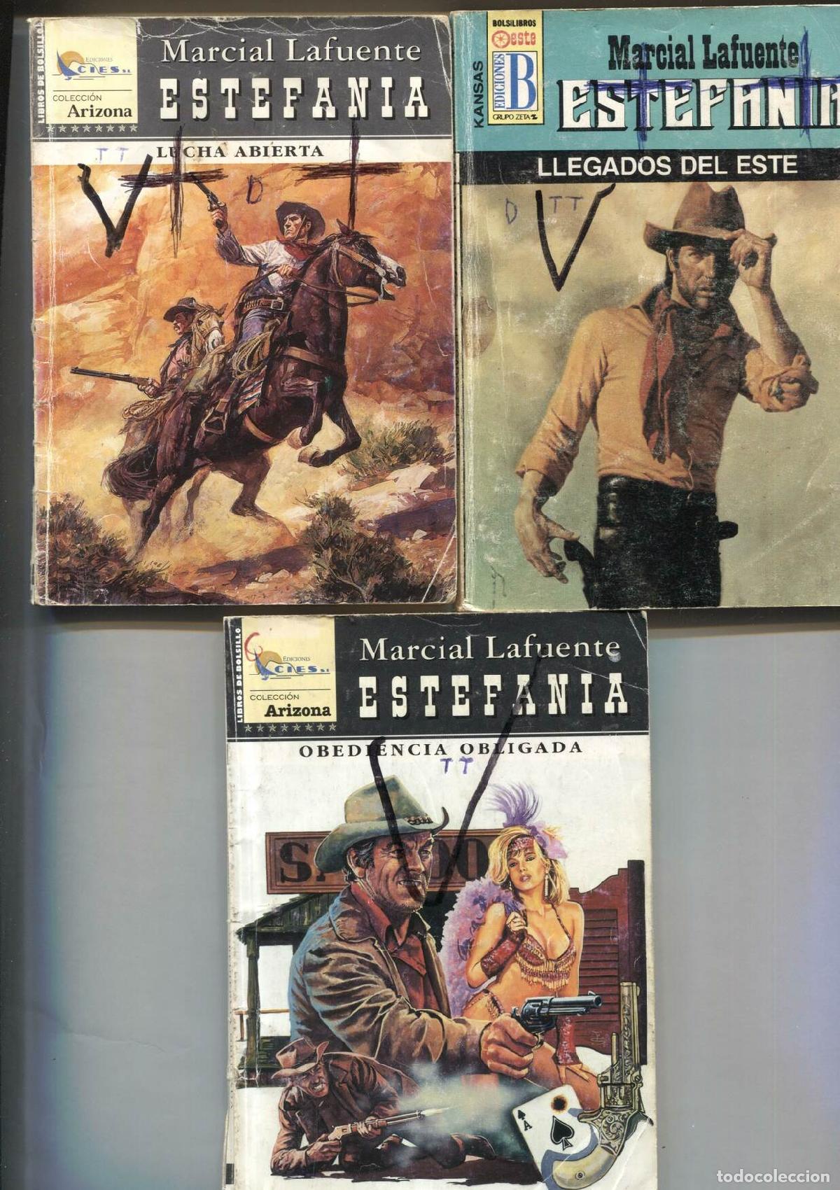 books: Lote numero 40: 3 novelas de Marcial lafuente Estefania: Llegados del este, Lucha abierta, Obedienci