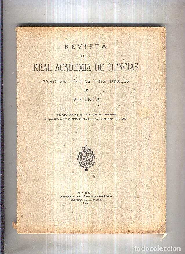 Libros: Revista de la Real Academia de Ciencas, tomo XXIV, 9&ordm; de la 2&ordf; serie - VARIOS