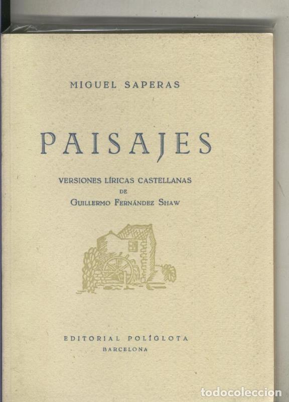 B&uuml;cher: Paisajes: versiones liricas castellanas - Miguel Saperas