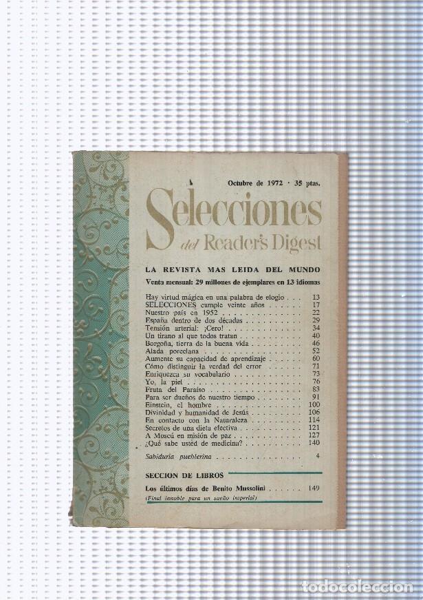 Libri di seconda mano: Selecciones del Readers Digest: 1972 octubre : tiene suelta las 3 primeras paginas, Hay virtud magic