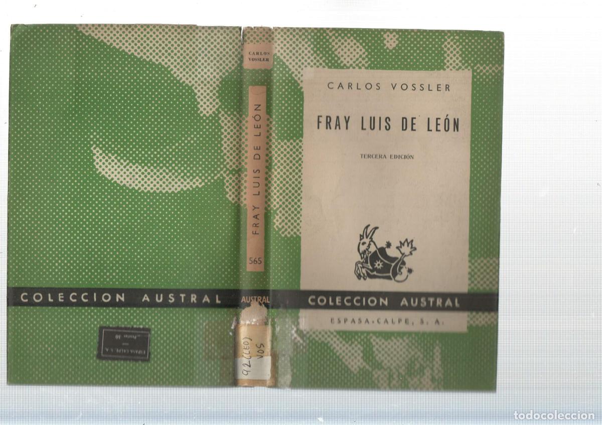 Libros: Coleccion Austral: Fray Luis de Leon - Carlos Vossler - Foto 1