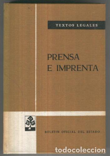 Libros: Textos Legales: Prensa e imprenta - Varios - Foto 1