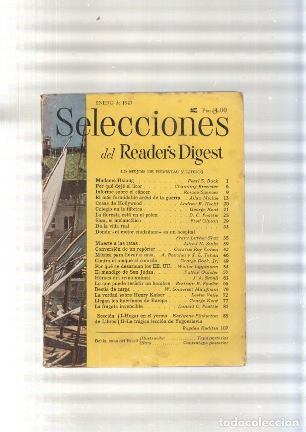 Libros: Selecciones del Reader s Digest enero 1947_ Madame Hsiung- Por que deje el - varios