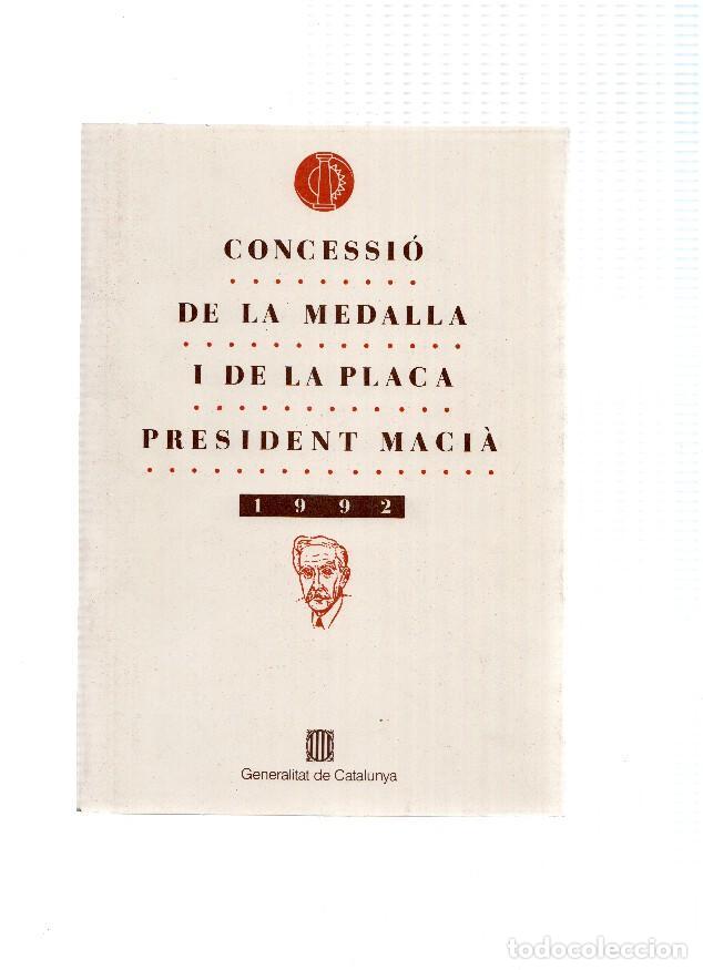 Libros: Concessio de la medalla i de la placa President Macia - Varios - Foto 1