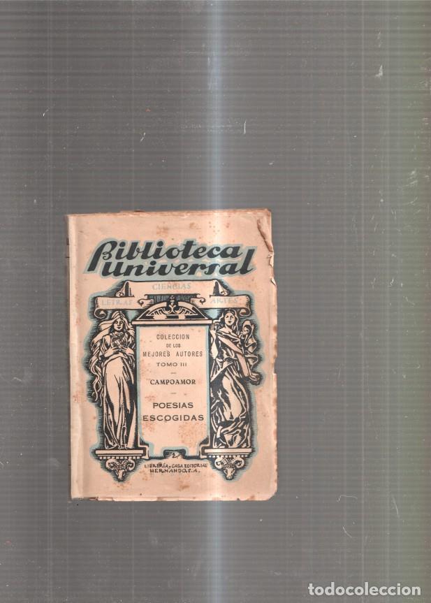 B&uuml;cher: Coleccion de los Mejores Autores Tomo III: Campoamor-Poesias escogidas - varios