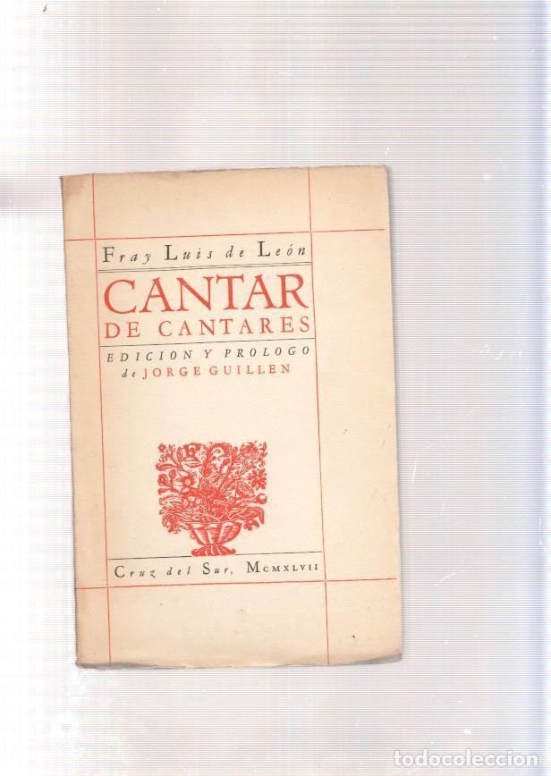 Libros: Cantar de cantares - Fray Luis de Leon - Foto 1