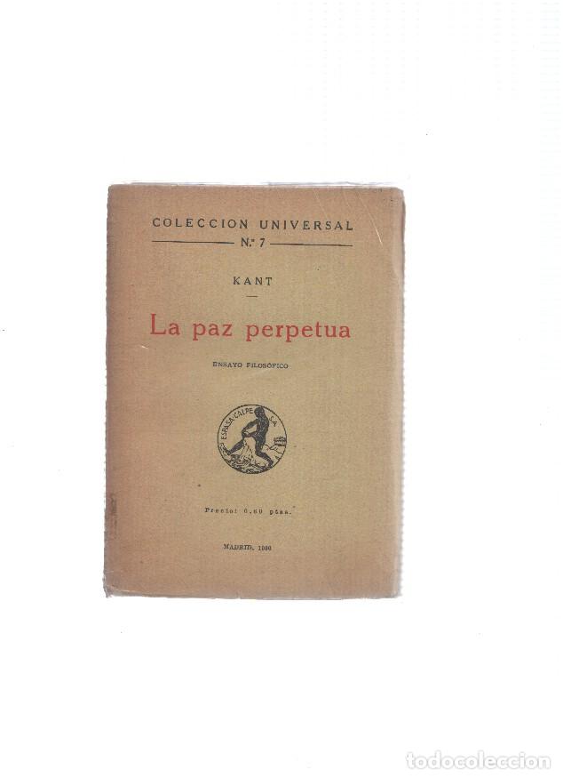 Libros: Coleccion Universal numero 007: La paz perpetua - Kant - Foto 1