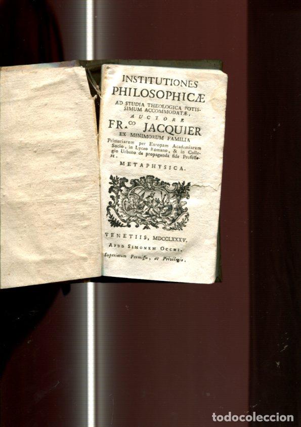 Libri di seconda mano: Instituciones Philosophicae ad studia theologique potissimun accomoddatae. Metaphysica - Fr. Jacquie