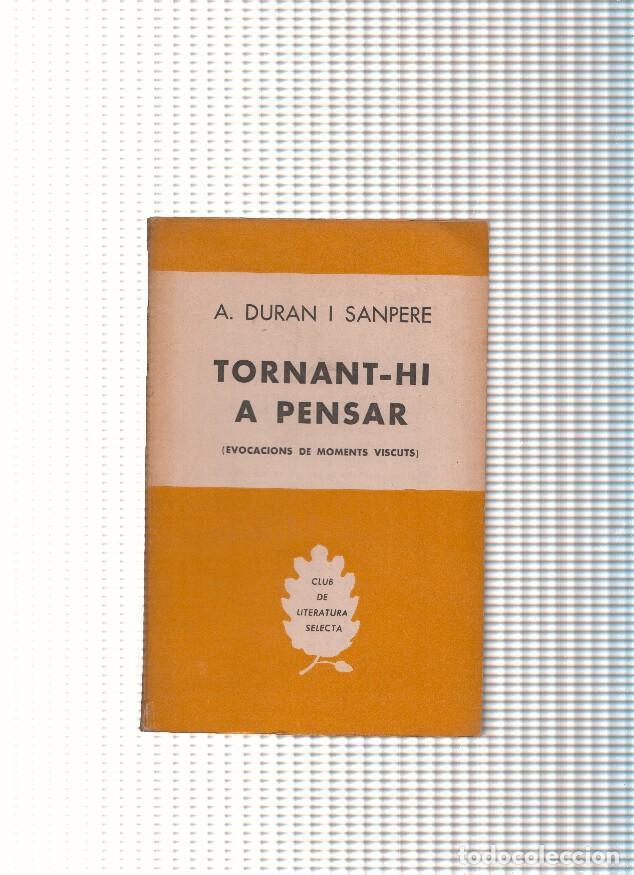 Libri di seconda mano: Tornant hi a pensar - A. Duran i SanPere