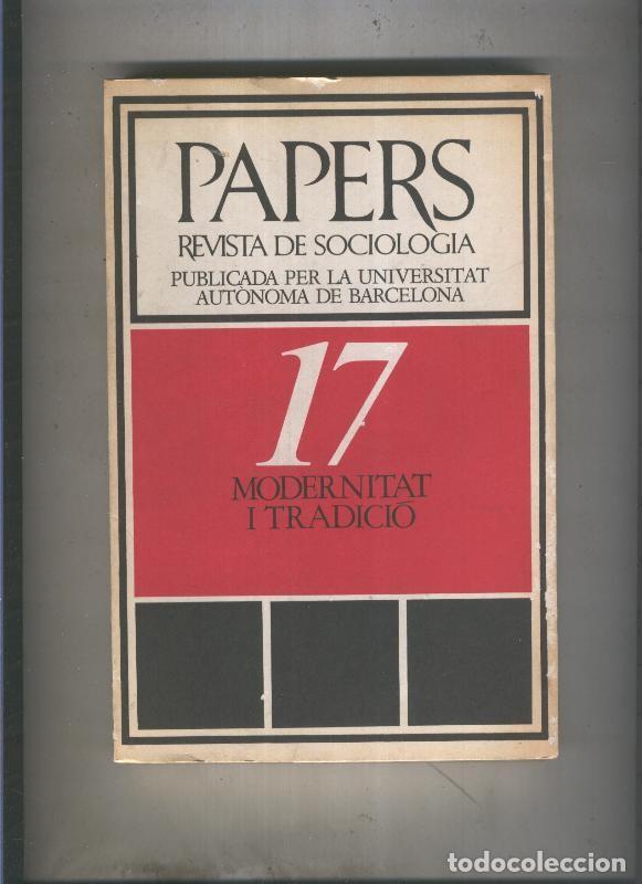 Livros em segunda m&atilde;o: Papers revista de sociologia numero 17: Modernitat i tradicio - Varios