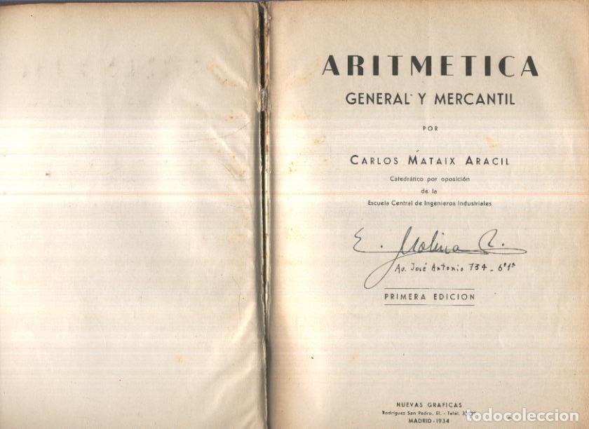 Libros: Aritmetica general y mercantil - Carlos Mataix Aracil - Foto 1