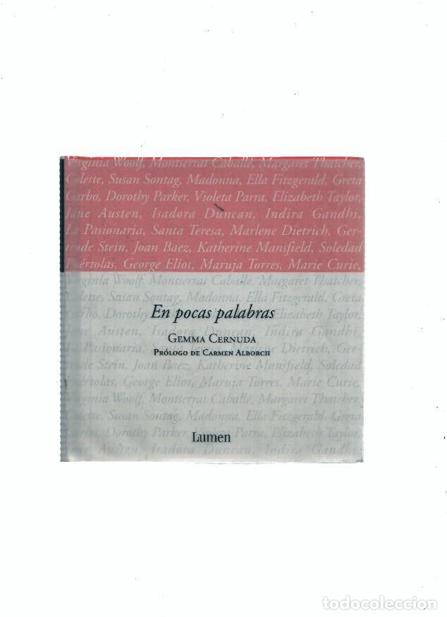 Libros: En pocas palabras - Gemma Cernuda - Foto 1