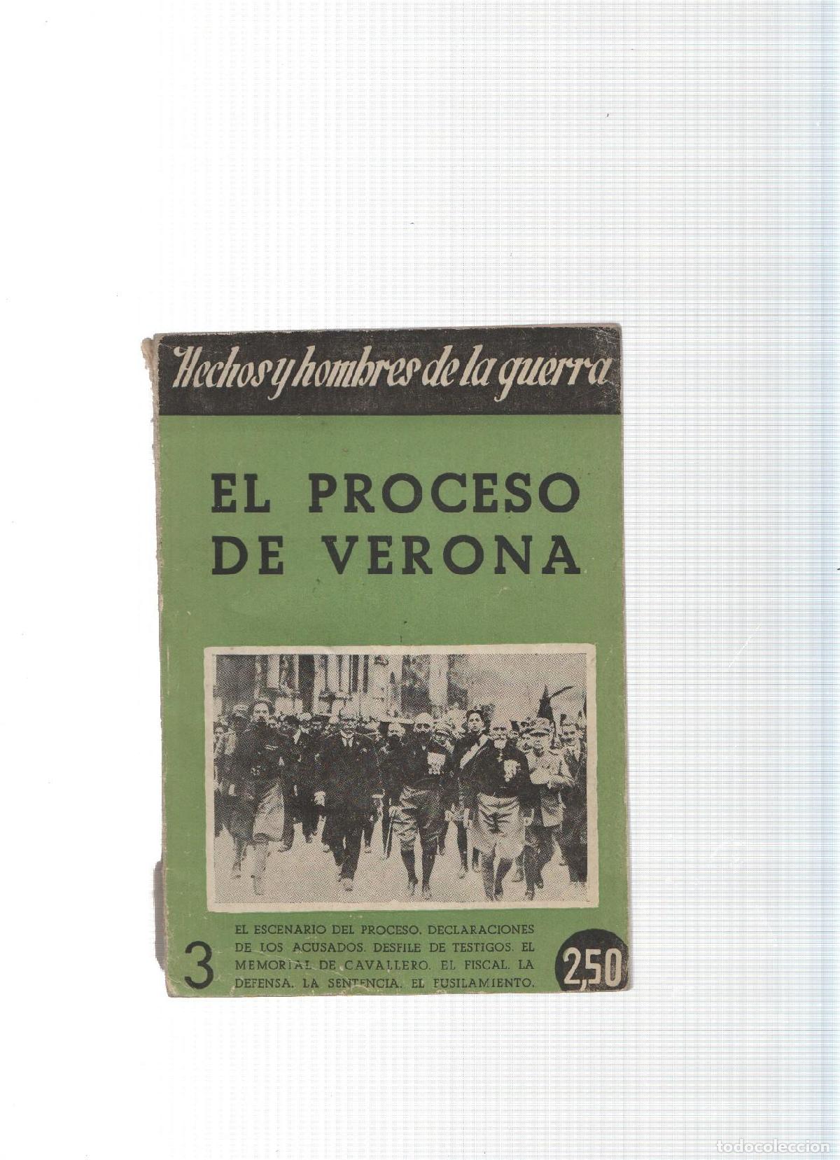 Libros: Hechos y hombres de la aguerra numero 3: El proceso de Verona - Ramon Solano