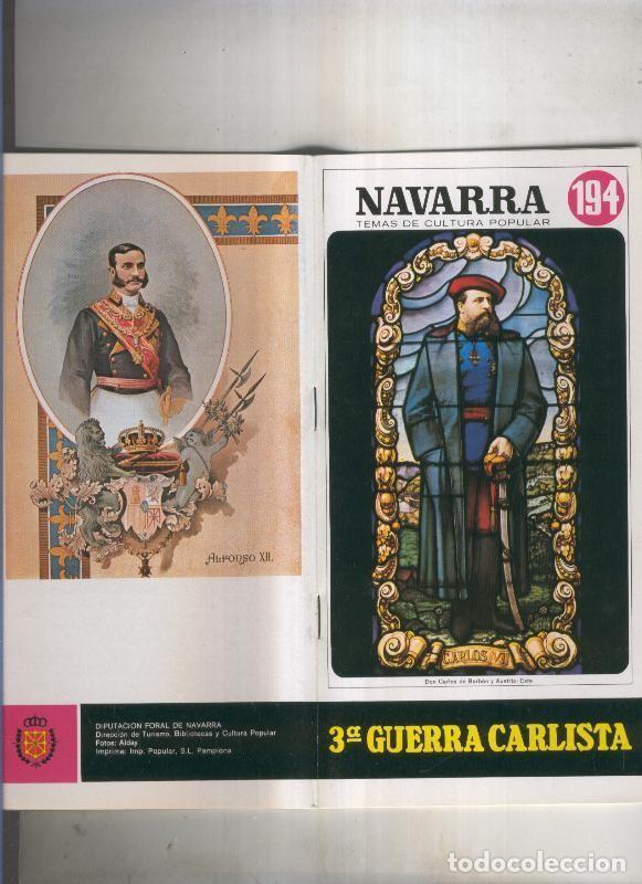 books: Navarra temas de cultura popular numero 194: Tercera guerra carlista - Jaime del Burgo