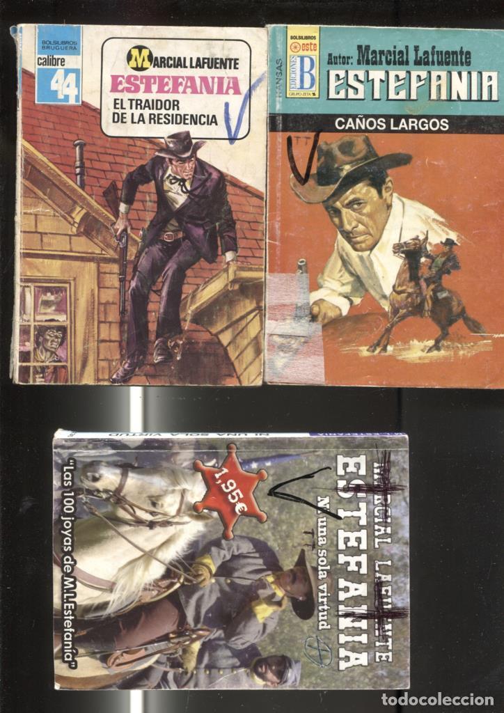 Libros: Lote numero 33: 3 novelas de Marcial lafuente Estefania: Ca&ntilde;os largos, Ni una sola virtud, El traido